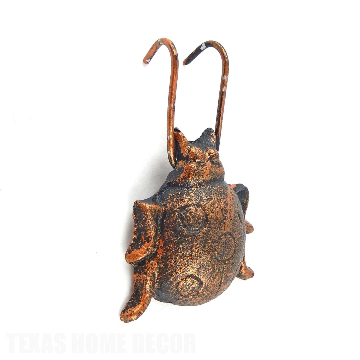 Ladybug Flower Pot Ornament Hook Cast Iron Garden Yard Hanger Rustic Copper