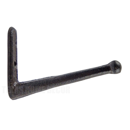 L Shape Wall Hook Cast Iron Robe Hat Coat Towel Clothes Hanger Antique Brown