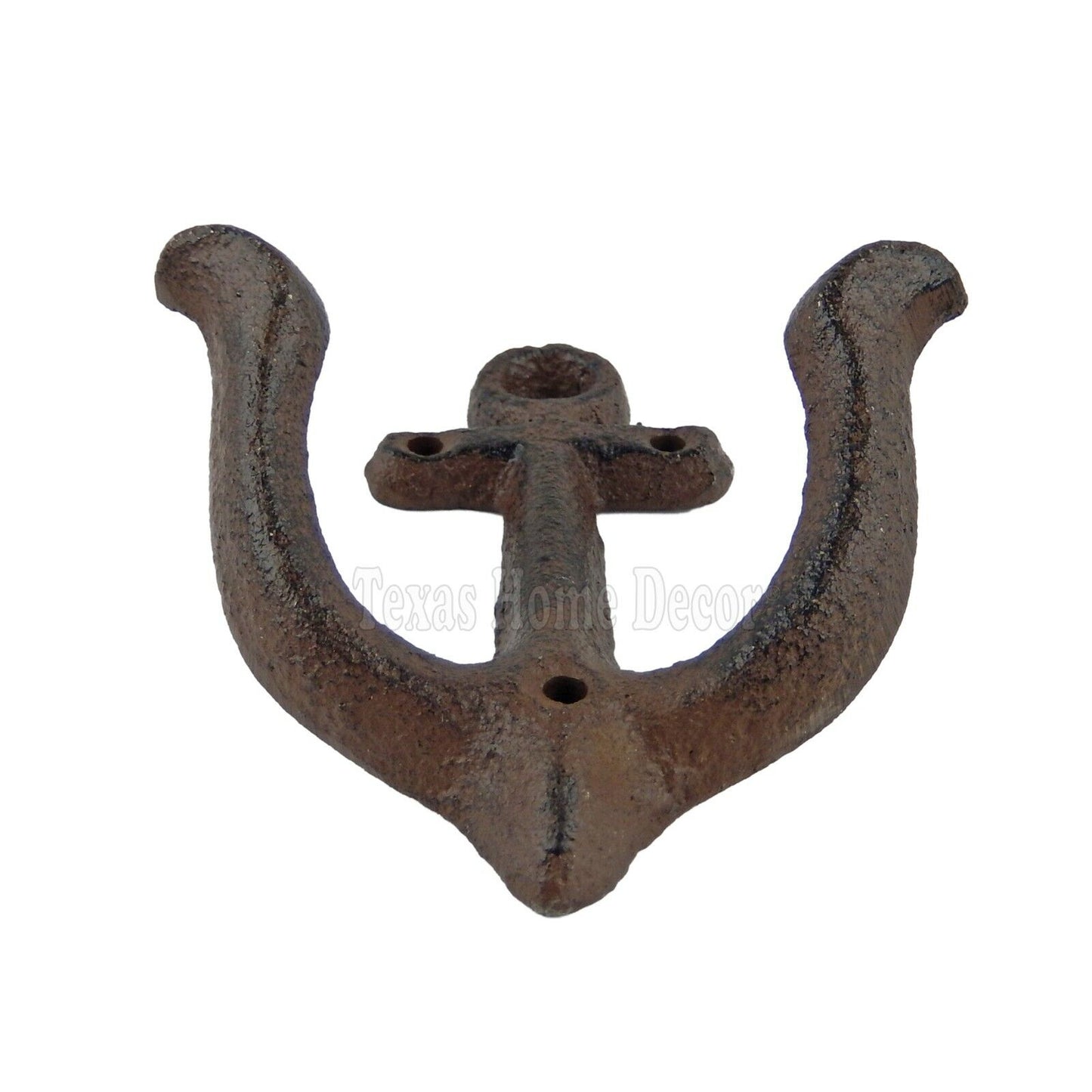 Ship Anchor Double Wall Hook Cast Iron Rustic Nautical Beach Decor Antique Style
