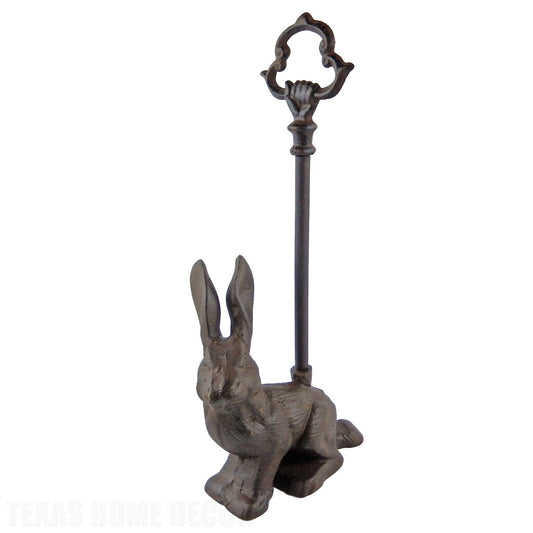 Cast Iron Bunny Rabbit Door Porter With Handle Heavy Duty Antique Style 15" Tall
