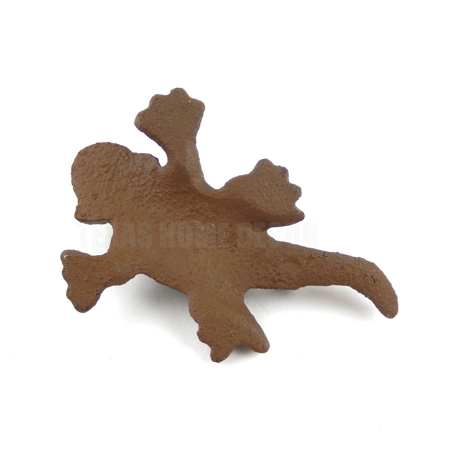 Small Tiny Cast Iron Horned Frog TCU Horny Toad Lizard Figurine Rustic Brown