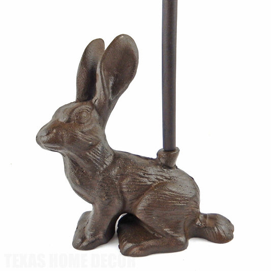 Cast Iron Bunny Rabbit Door Porter With Handle Heavy Duty Antique Style 15" Tall