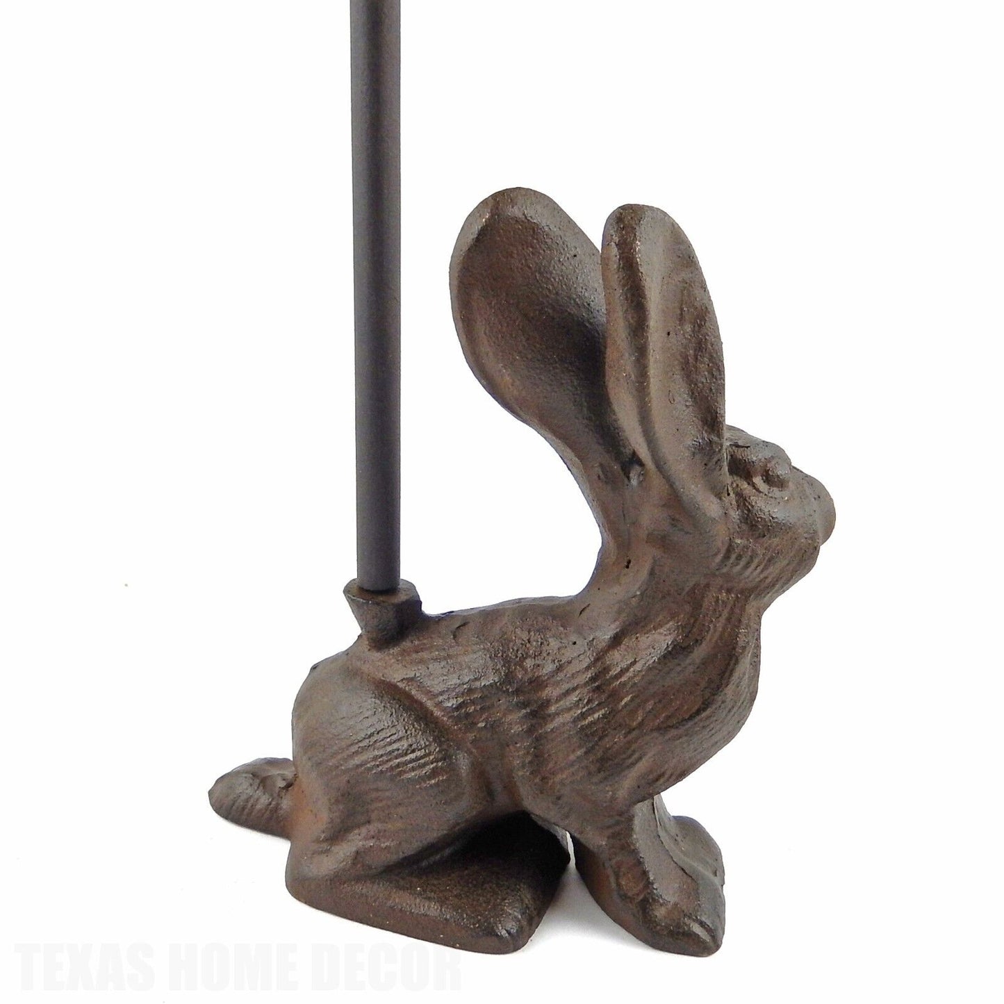 Cast Iron Bunny Rabbit Door Porter With Handle Heavy Duty Antique Style 15" Tall