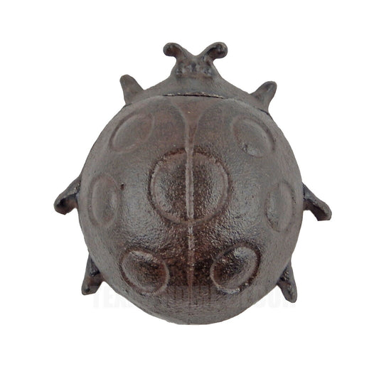 Ladybug Key Hider Heavy Duty Cast Iron Garden Yard Porch Decor Rustic Brown
