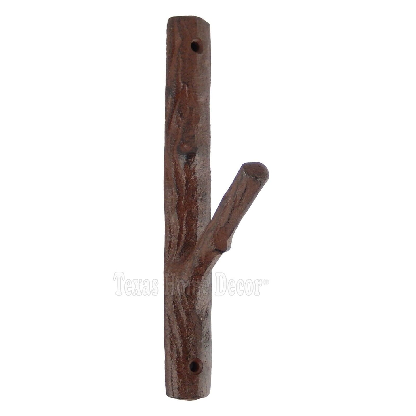 Tree Branch Wall Hook Cast Iron Towel Coat Hat Hanger Rustic Brown Antique Style