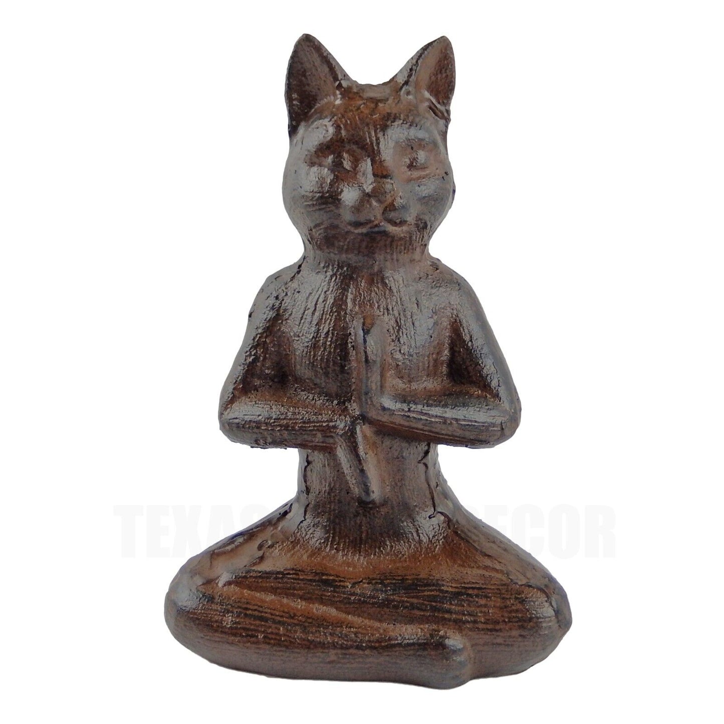Cast Iron Zen Yoga Cat Door Porter With Handle Heavy Duty Antique Style 19" Tall