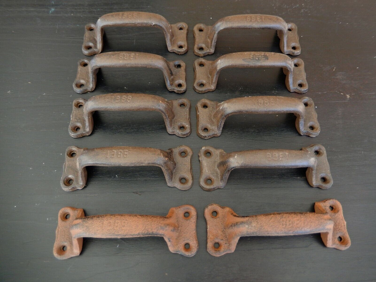 10 Rustic Metal Door Handles Heavy Duty Cast Iron (Read Description)
