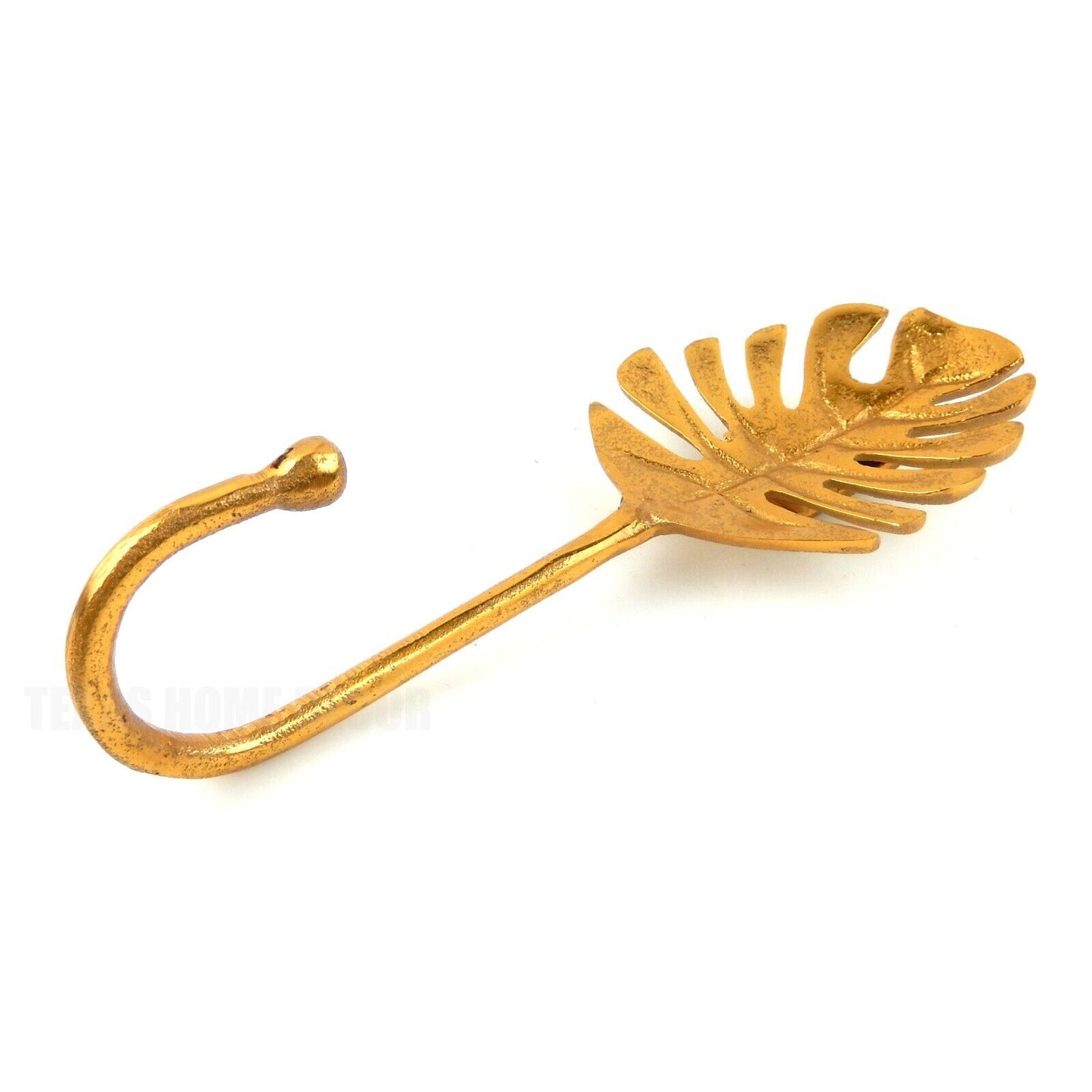 Palm Leaf Wall Hook Key Towel Coat Hanger Aluminum Alloy Antique Gold Finish