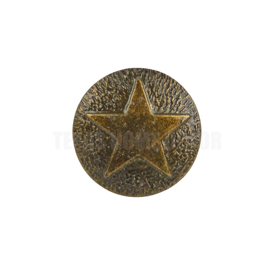 50 Round Star Leather Tacks Upholstery Framing Nails Antique Brass 7/8 in Head