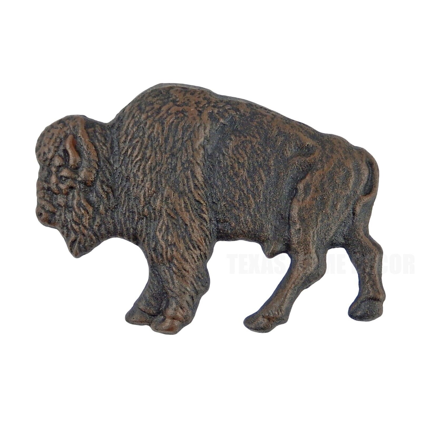 American Bison Buffalo Wall Decor Plaque Cast Iron Figurine Rustic Brown 7 x 5 inch