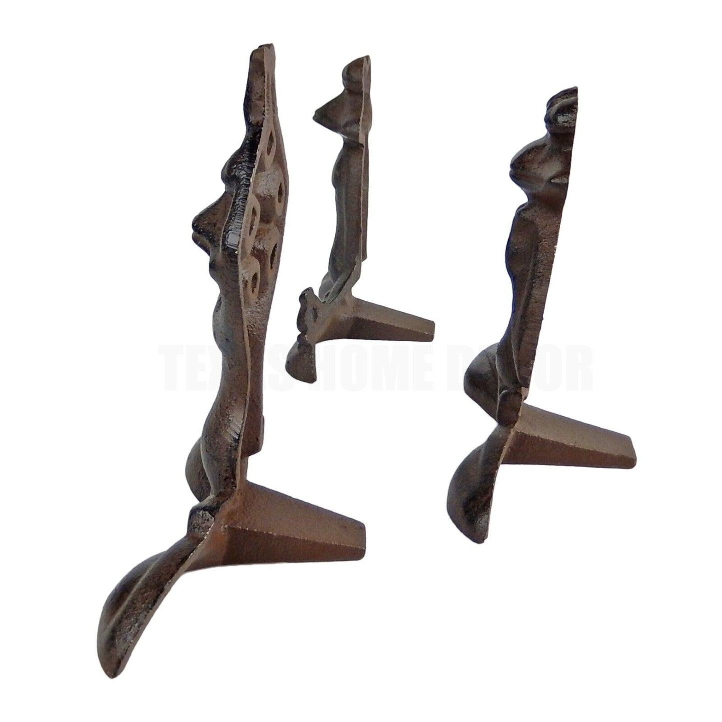 3 Assorted Cast Iron Yoga Frog Pose Figurines Zen Garden Decor Door Wedge
