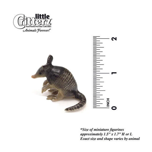Little Critterz Miniature Collectors Armadillo "Burrow" Porcelain Figurine