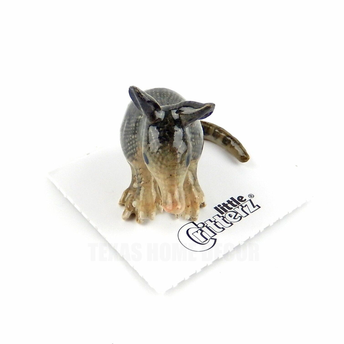 Little Critterz Miniature Collectors Armadillo "Burrow" Porcelain Figurine