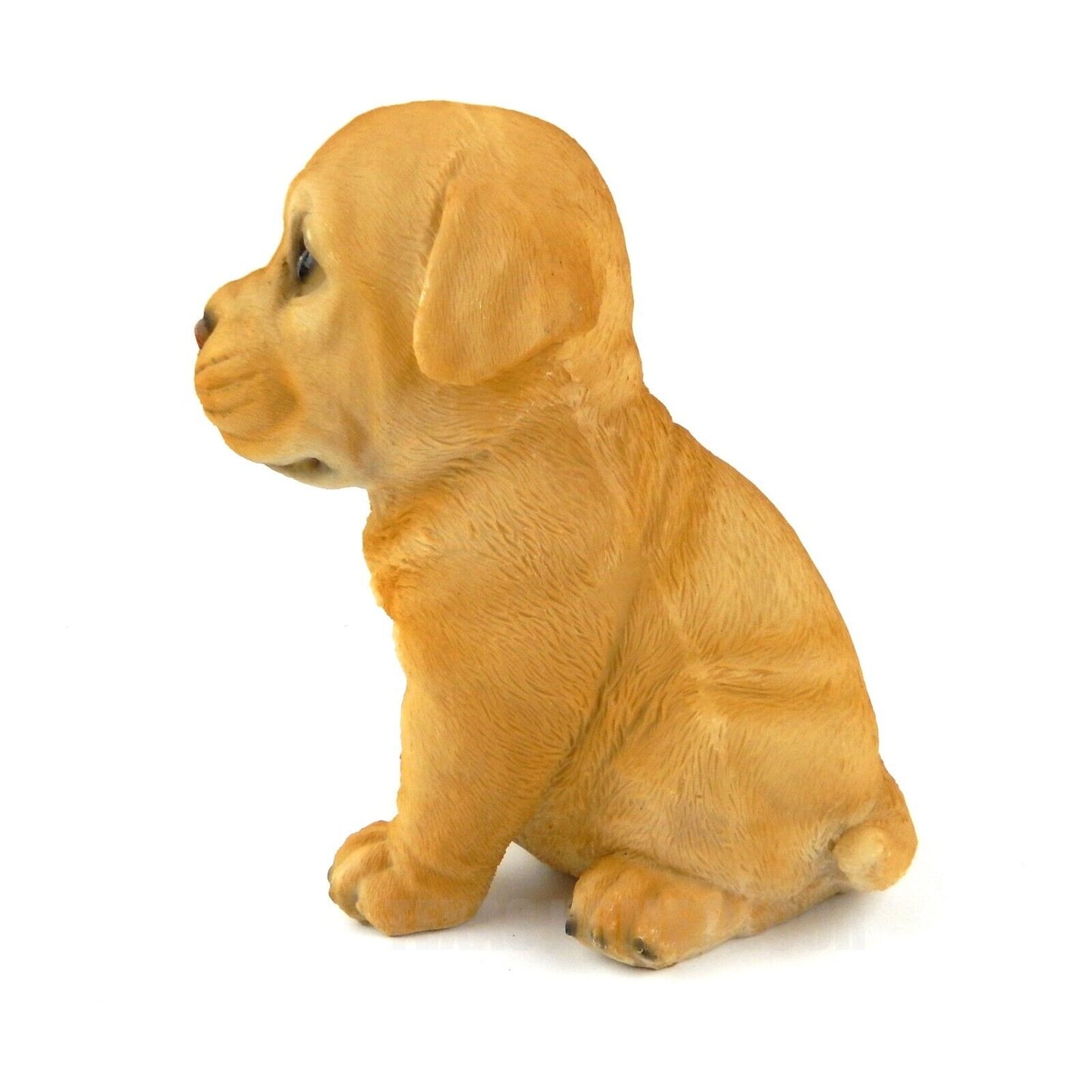 Brown Lab Puppy Dog Figurine Statue Table Top Realistic Look 6.5 in Tall