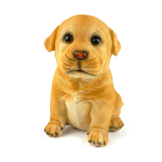 Brown Lab Puppy Dog Figurine Statue Table Top Realistic Look 6.5 in Tall