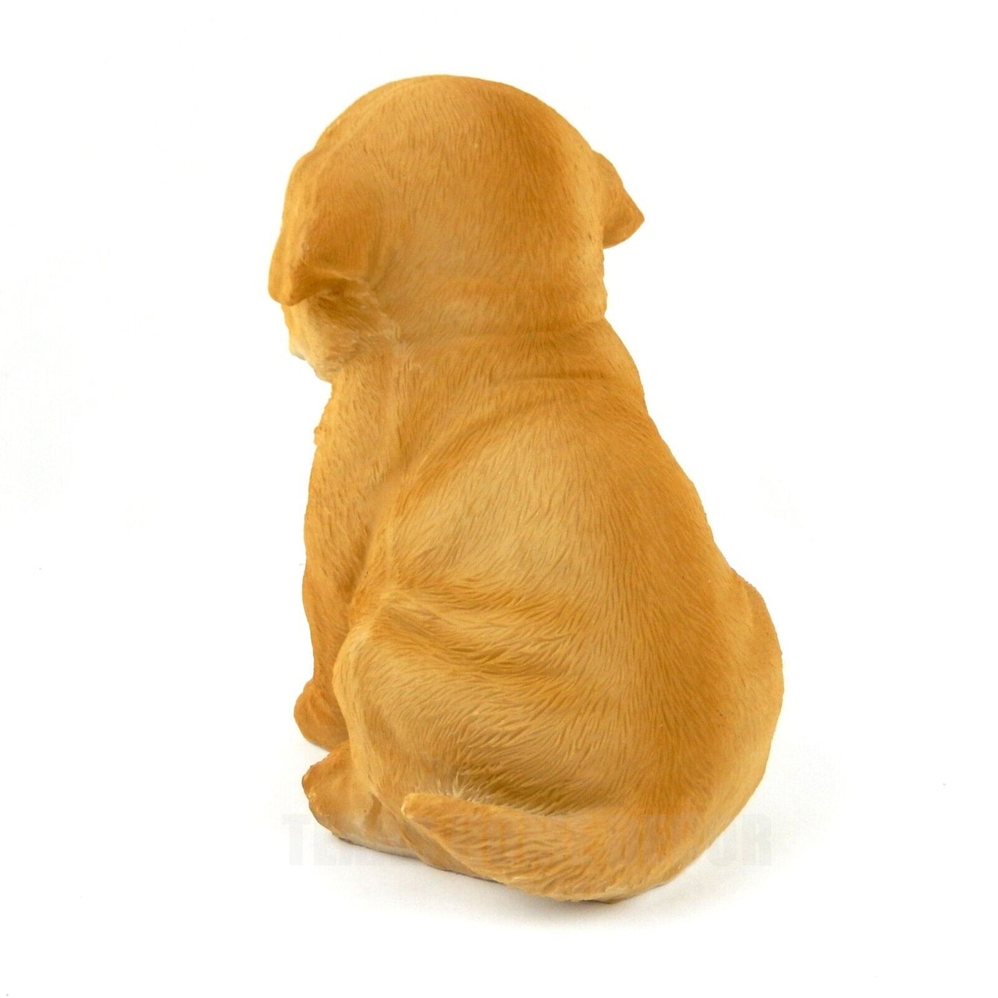 Brown Lab Puppy Dog Figurine Statue Table Top Realistic Look 6.5 in Tall