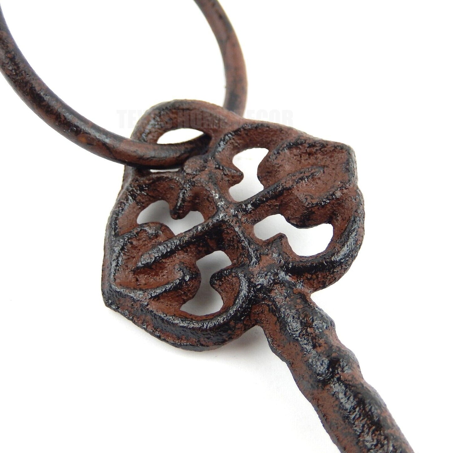Small Skeleton Jailer's Key With Ring Cast Iron Rustic Antique Style Wall Decor