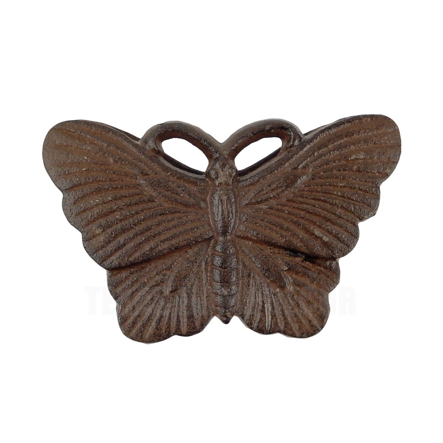 Butterfly Key Hider Box Trinket Jewelry Dish Yard Garden Rustic Brown Cast Iron