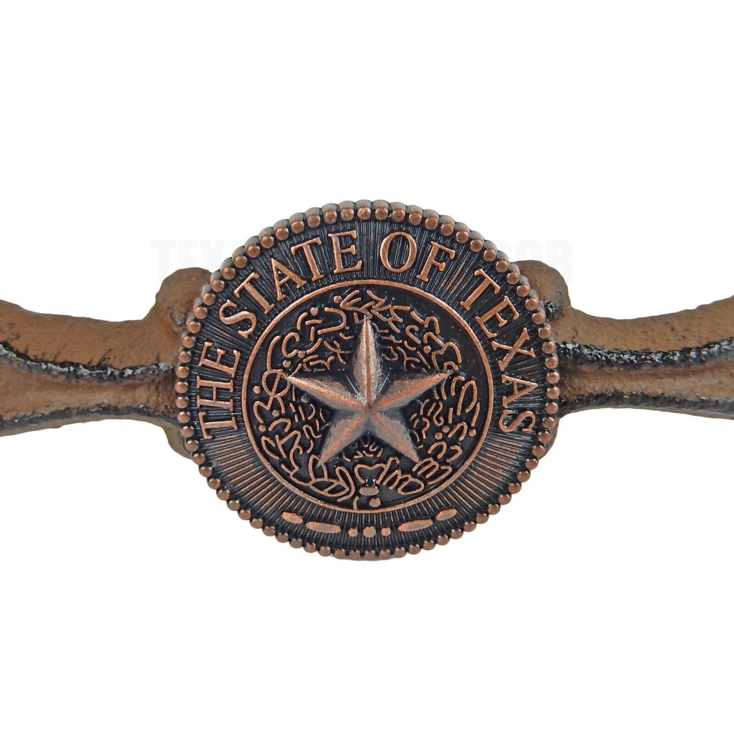 Rustic Cast Iron Copper Texas Star Seal Door Handle Cabinet Drawer Pull 6 1/8 in