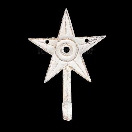 White Star Towel Hook Wall Coat Hanger Key Cast Iron Rustic Western Antique Look