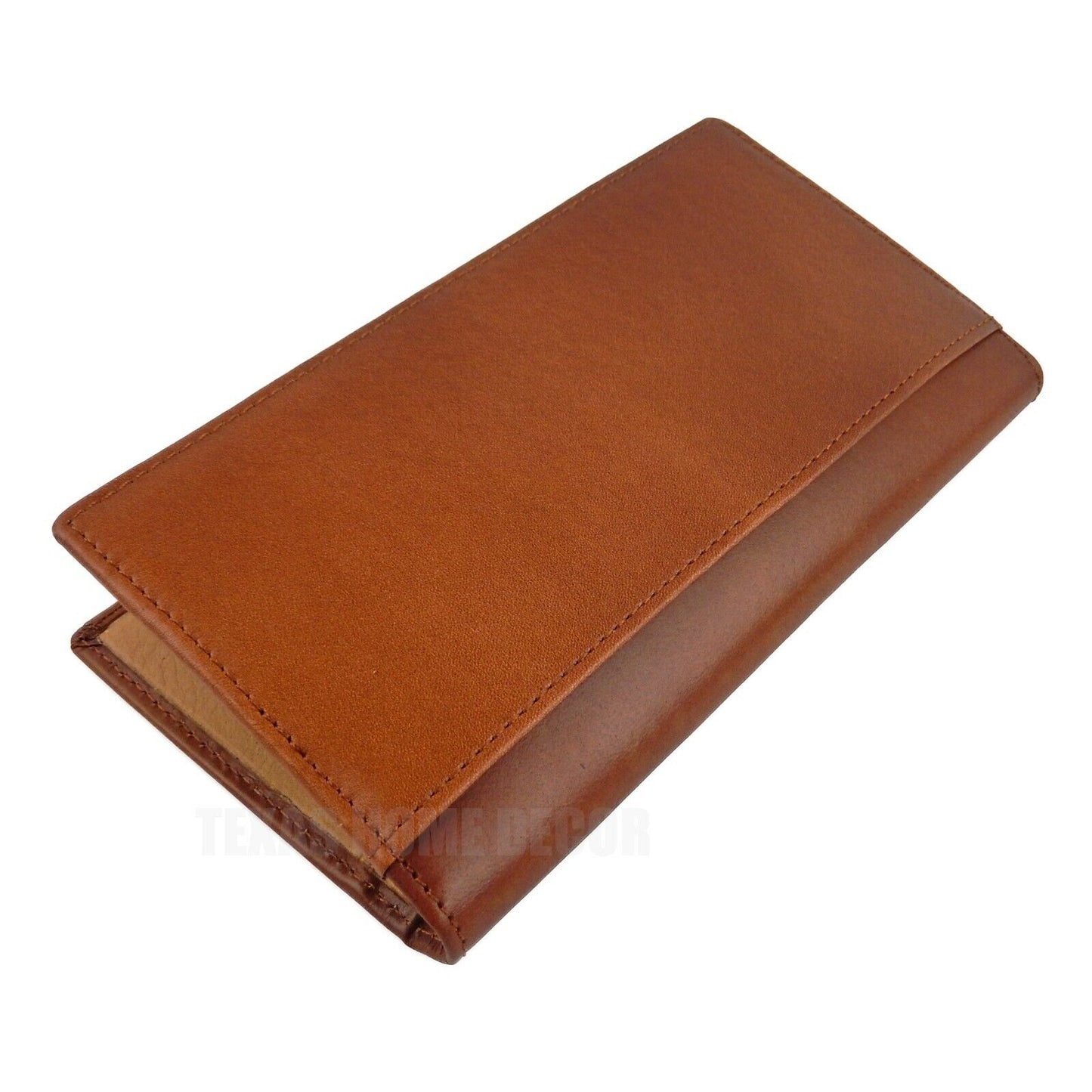 Western Rodeo Wallet Bi-Fold Genuine Brown Leather Tooled Leaf Thick Stitching