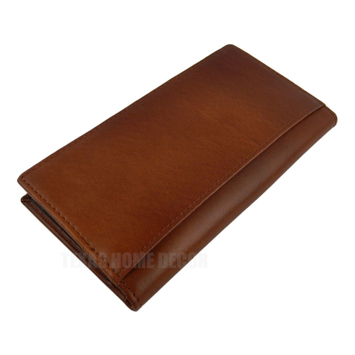 Western Men's Rodeo Wallet Bi-Fold Genuine Brown Leather Tooled Crosses Leaf
