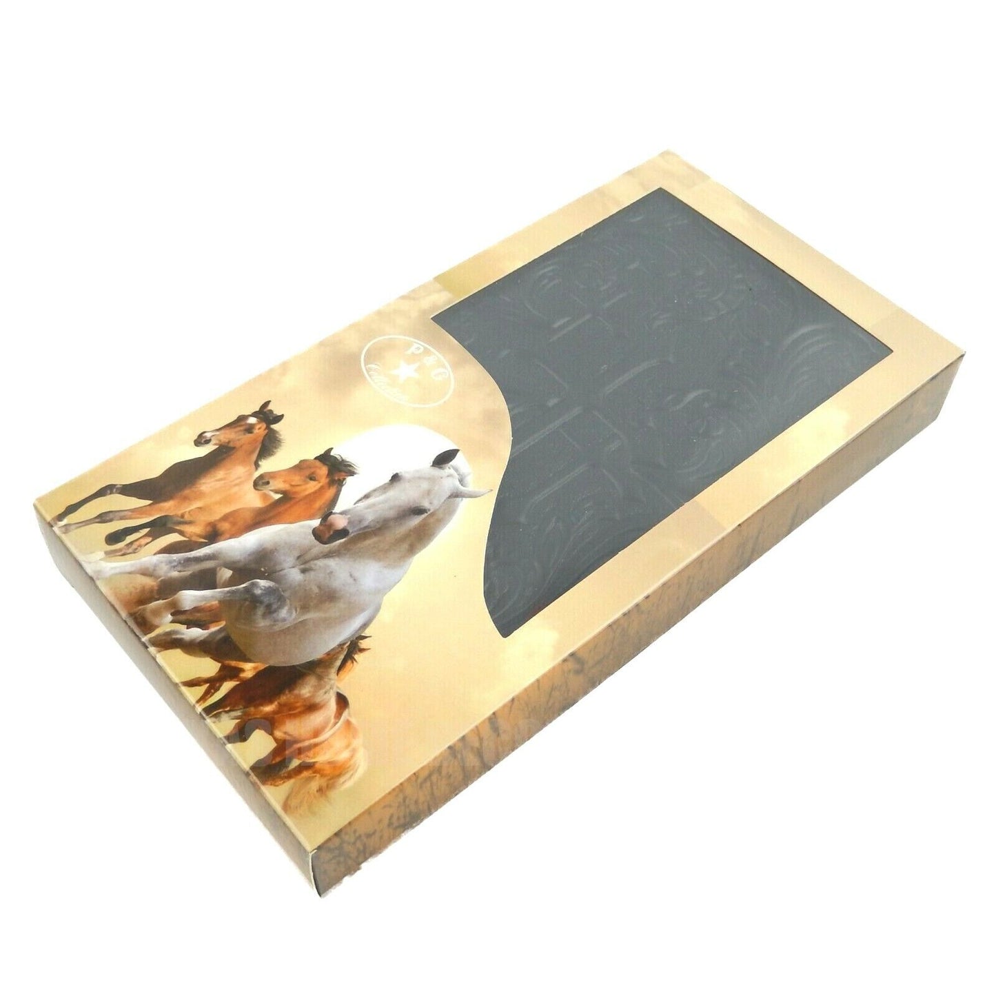 Western Men's Rodeo Wallet Bi-Fold Genuine Black Leather Tooled Crosses Leaf