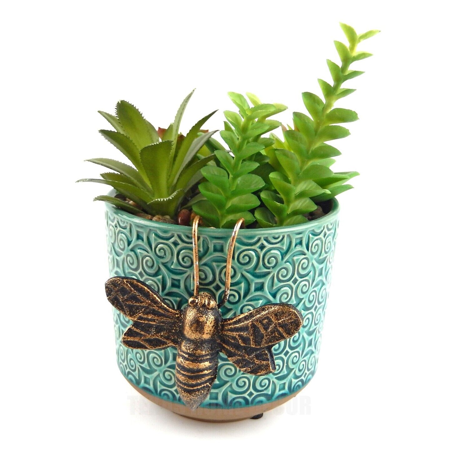 Bee Flower Pot Ornament Hook Cast Iron Garden Yard Hanger Rustic Gold Finish