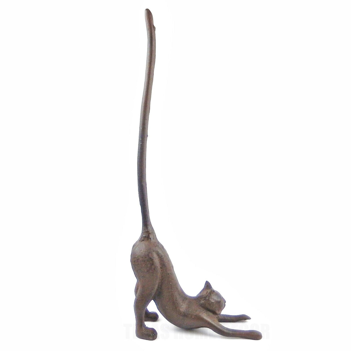 Large Cast Iron Cat Tail Paper Towel Roll Holder Rustic Kitchen Table Bar Decor