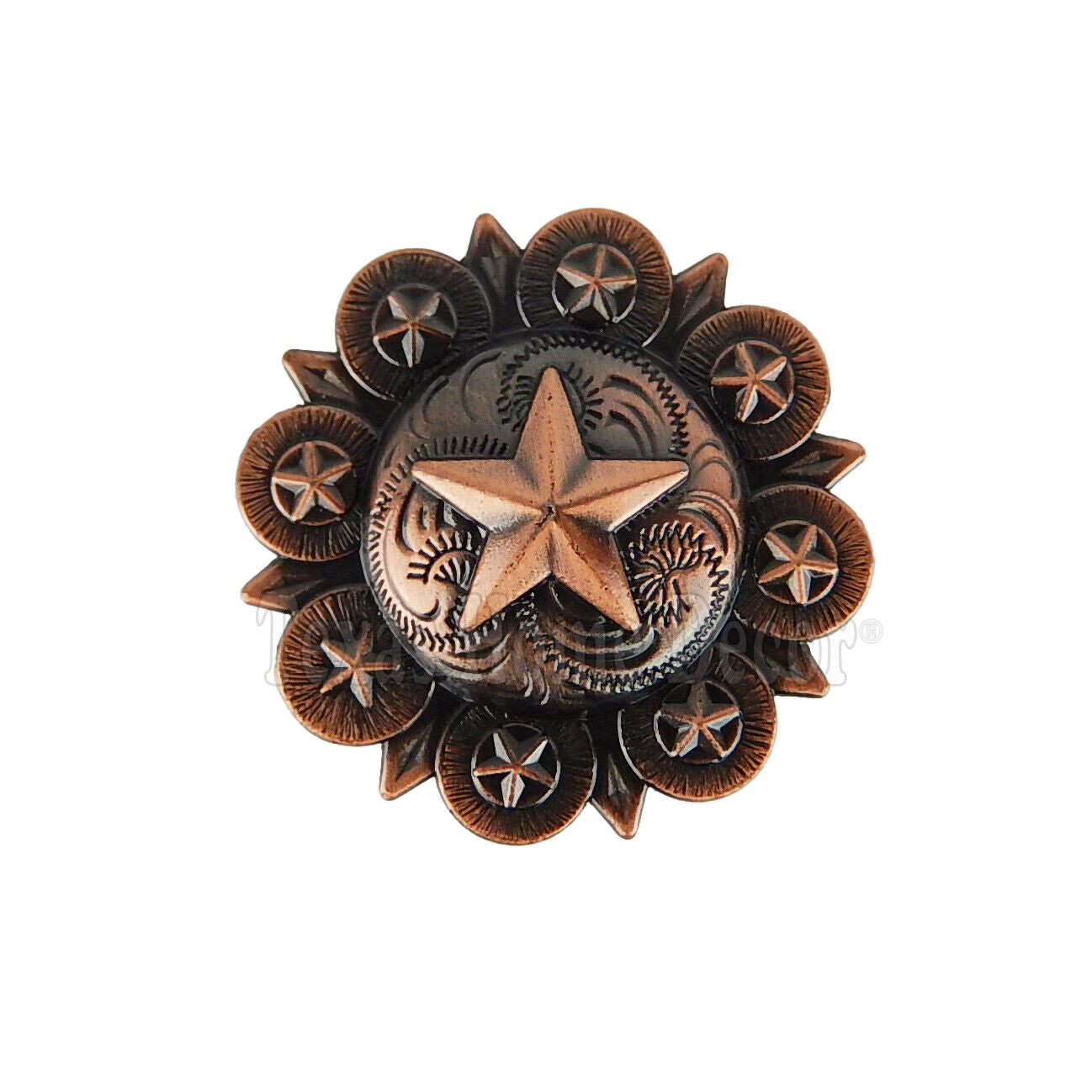 12 Stars Metal Conchos Copper Finish with Screws Leather Wallet Crafts 1.5"