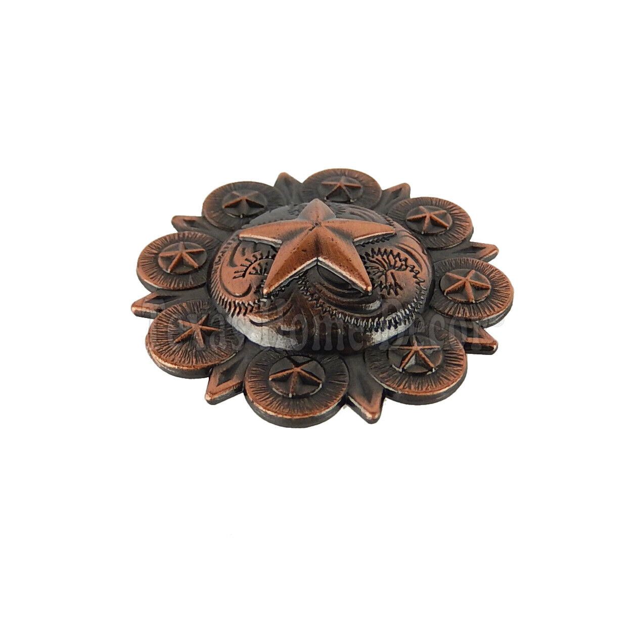 12 Stars Metal Conchos Copper Finish with Screws Leather Wallet Crafts 1.5"