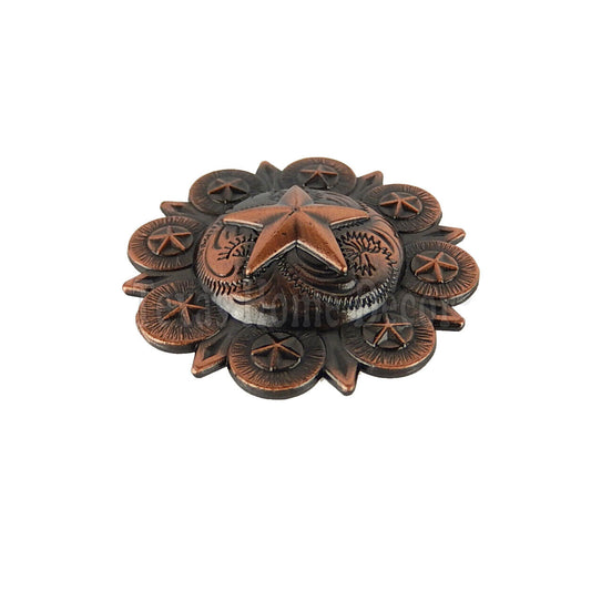 12 Stars Metal Conchos Copper Finish with Screws Leather Wallet Crafts 1.5"