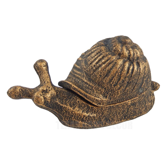 Snail Key Hider Heavy Duty Cast Iron Garden Yard Porch Decor Antique Bronze