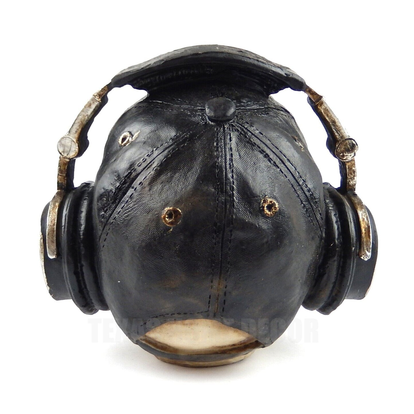 Human Skull With Headphones Baseball Cap Statue Figurine Gothic Music Room Decor