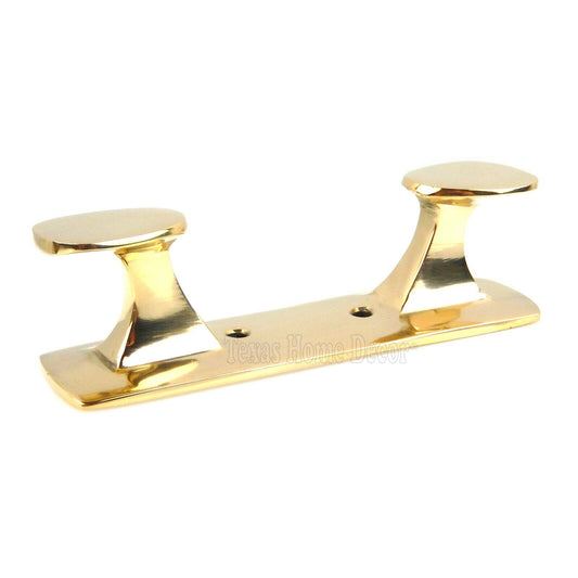 Solid Brass Cleat Hook Coat Towel Purse Hanger Wall Mounted Nautical Boat Decor