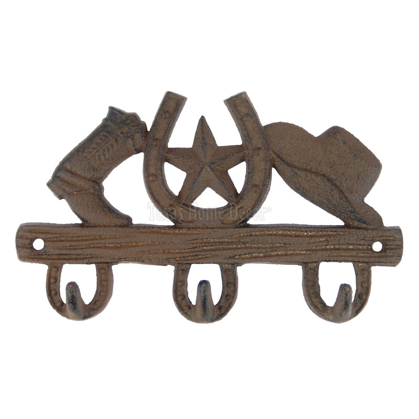Cast Iron Hat Boot Horseshoe Star Wall Hook Rack Rustic Key Towel Coat Hanger