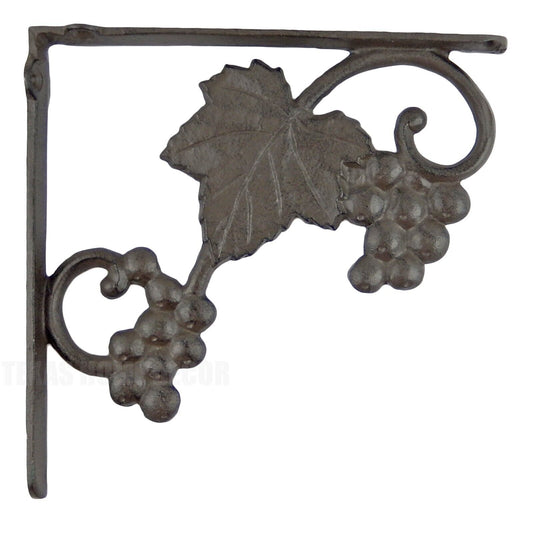 Grape Leaves Shelf Brackets Wine Cellar Italian Kitchen Corner Braces Rustic