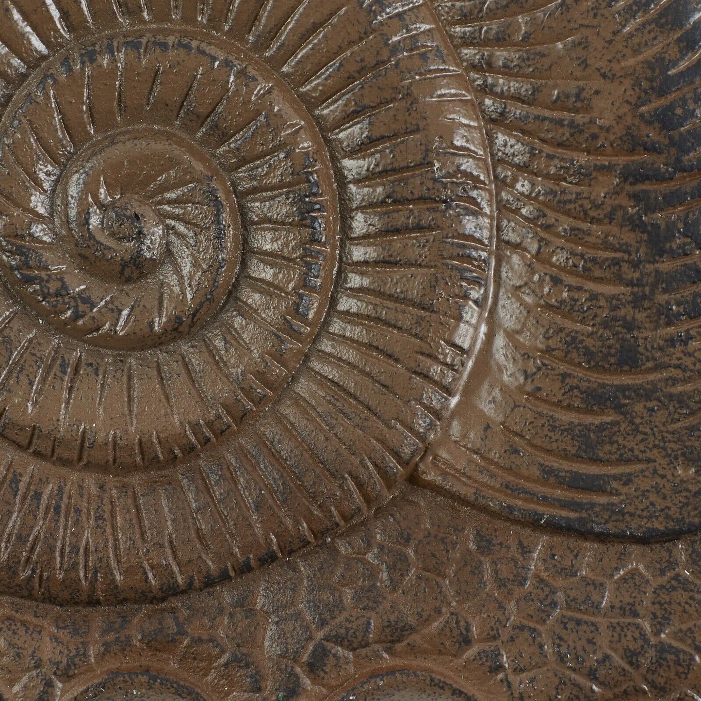 Snail Stepping Stone Large Cast Iron Garden Yard Pond Decor Rustic Brown 13.25"