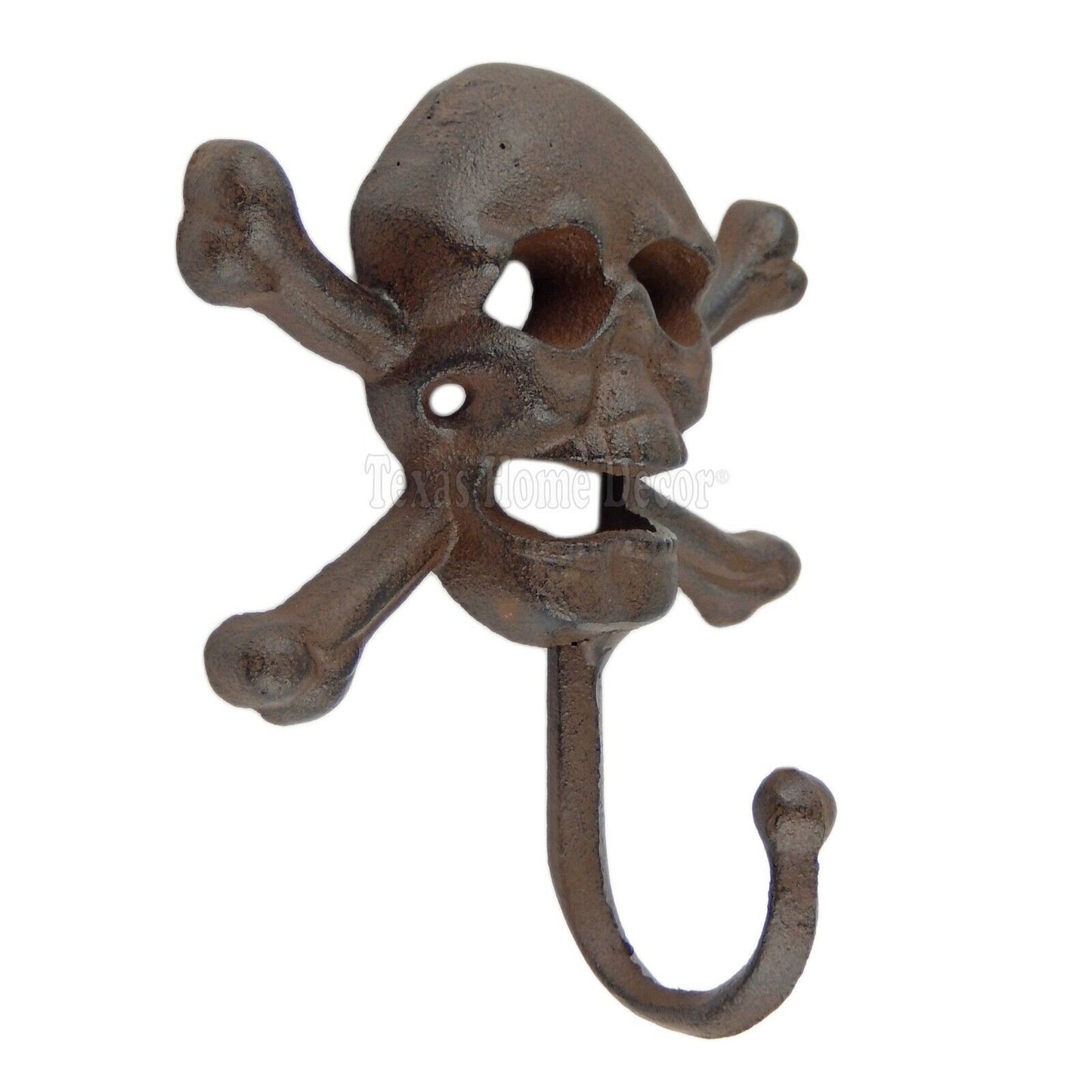Cast Iron Skull Crossbones Wall Hook Rustic Biker Rocker Towel Coat Wall Hanger