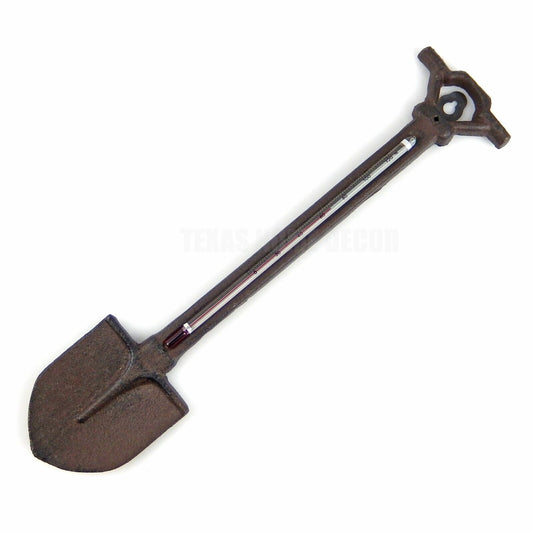 Cast Iron Shovel Garden Thermometer Outdoor Porch Decor Rustic Antique Style