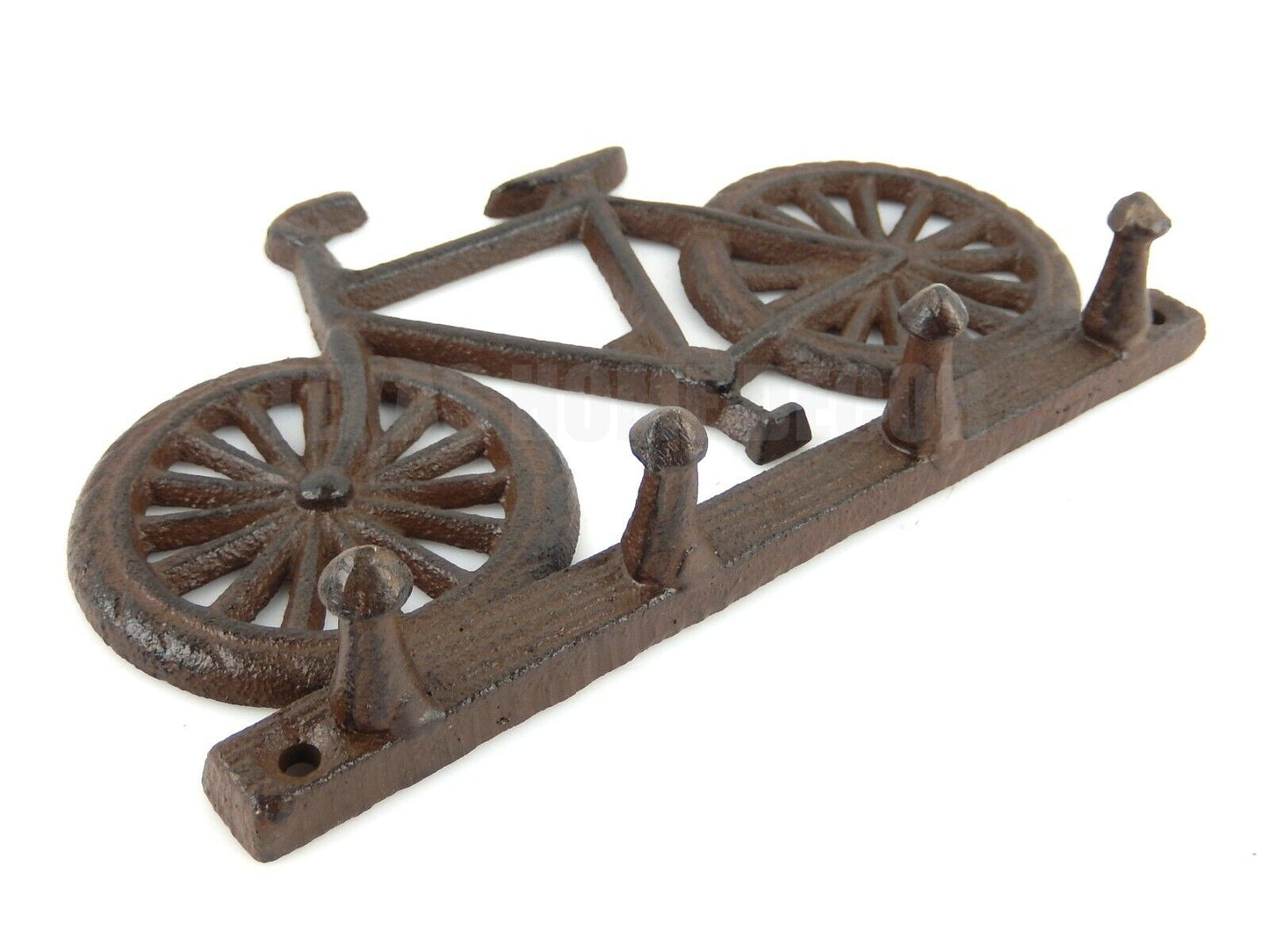 Bicycle Wall Hook Cast Iron Bike Coat Rack Hanger Cyclist Rustic Antique Style