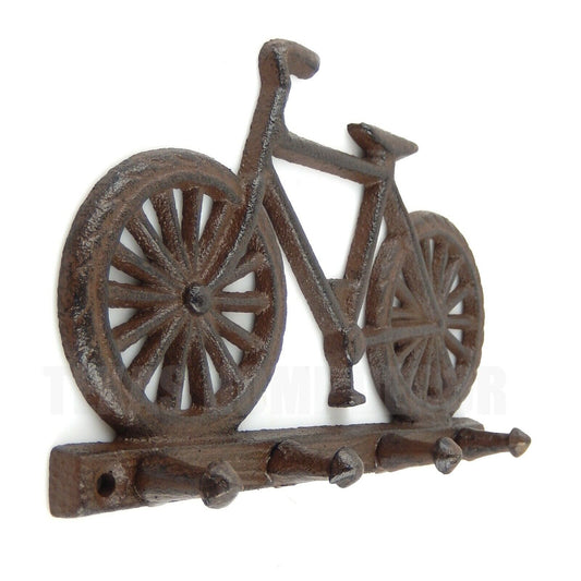 Bicycle Wall Hook Cast Iron Bike Coat Rack Hanger Cyclist  Rustic Antique Style