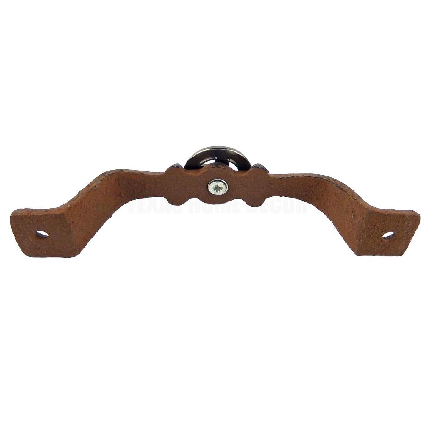 Cast Iron Rustic God Bless Texas Door Handle Pull Flag Map Concho 6 inch