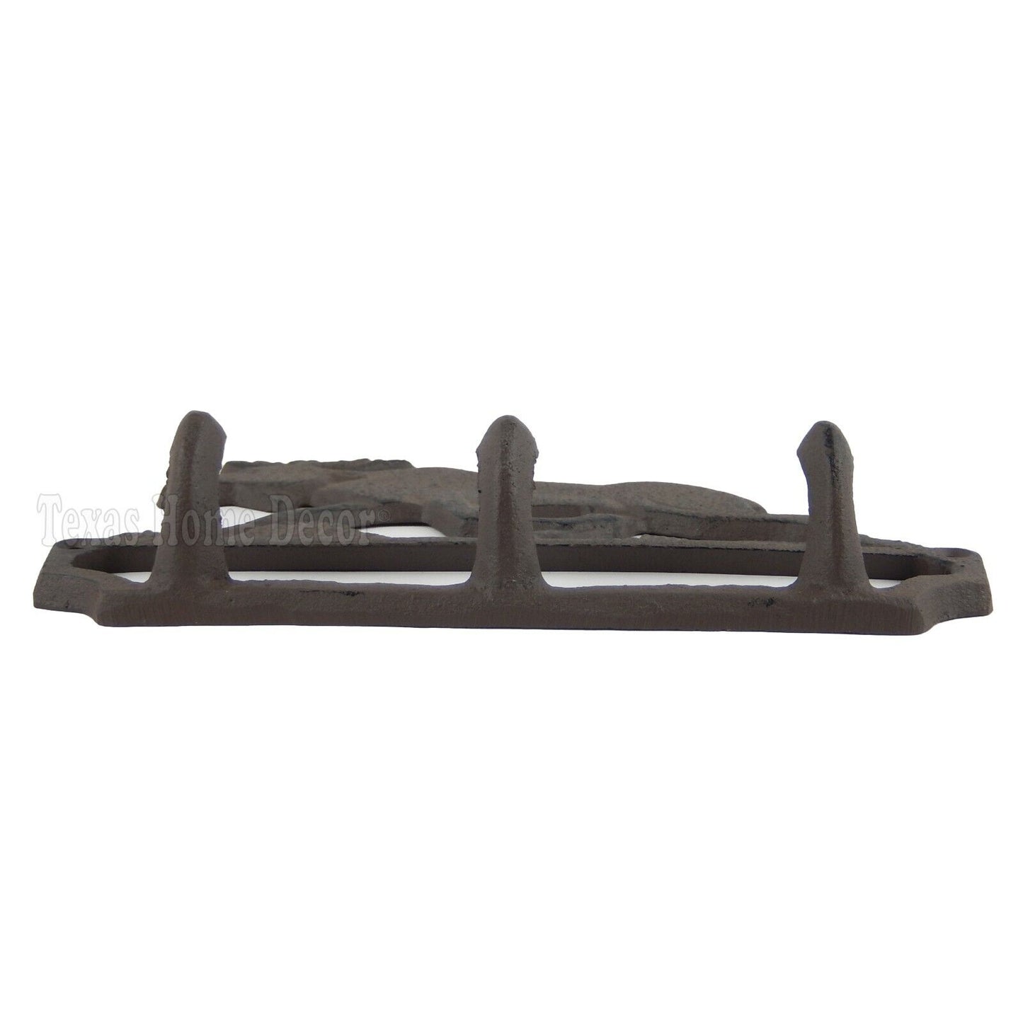 Moose Key Rack Cast Iron Coat Towel Hanger Rustic Brown Wall Mounted