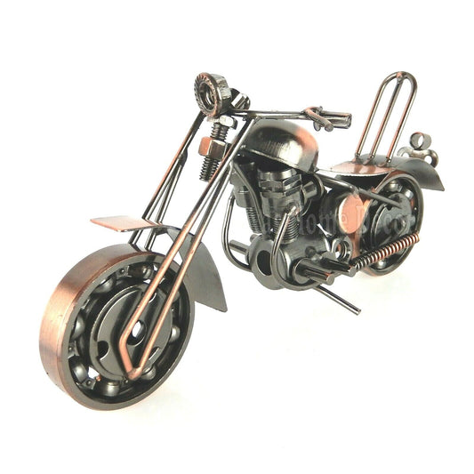 Metal Motorcycle Chopper Upcycled From Bolts Springs Bearings Nuts Chain M6-1