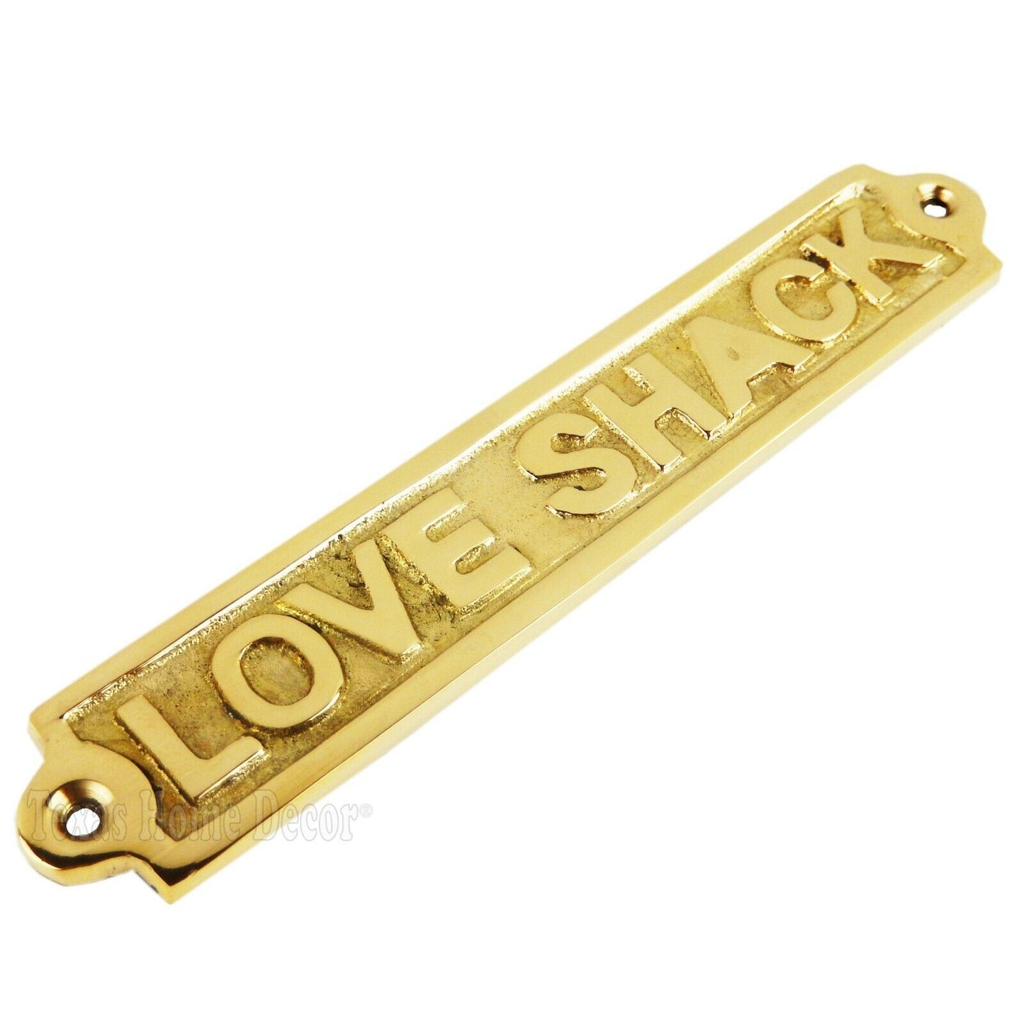 Love Shack Wall Plaque Sign Polished Solid Brass Nautical Beach House Boat