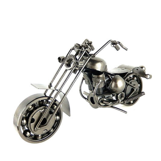 Metal Motorcycle Chopper Upcycled From Bolts Springs Ball Bearings Nuts M13