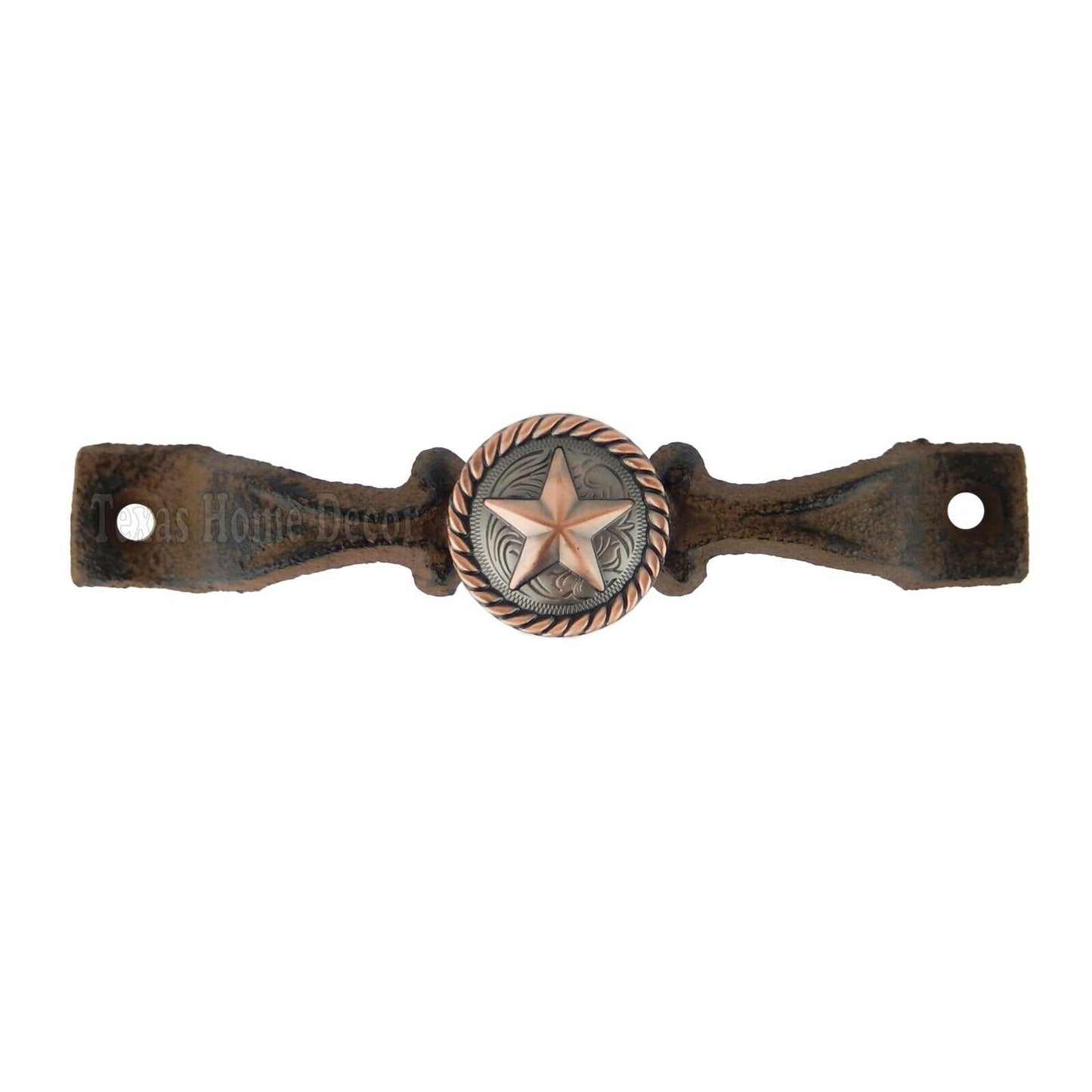 Star Handle Copper Floral Rope Concho Drawer Pull Door Cabinet Rustic Cast Iron
