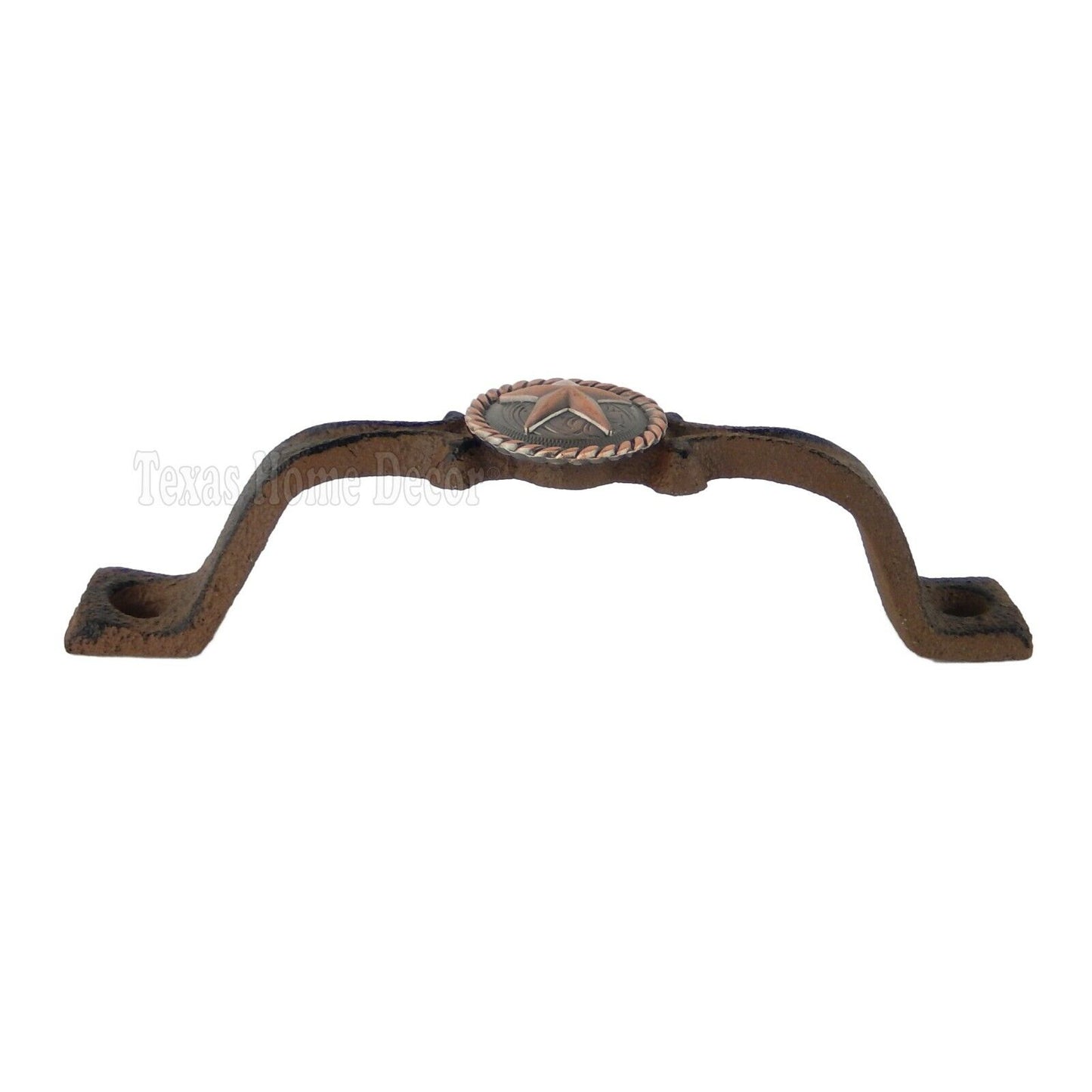 Star Handle Copper Floral Rope Concho Drawer Pull Door Cabinet Rustic Cast Iron