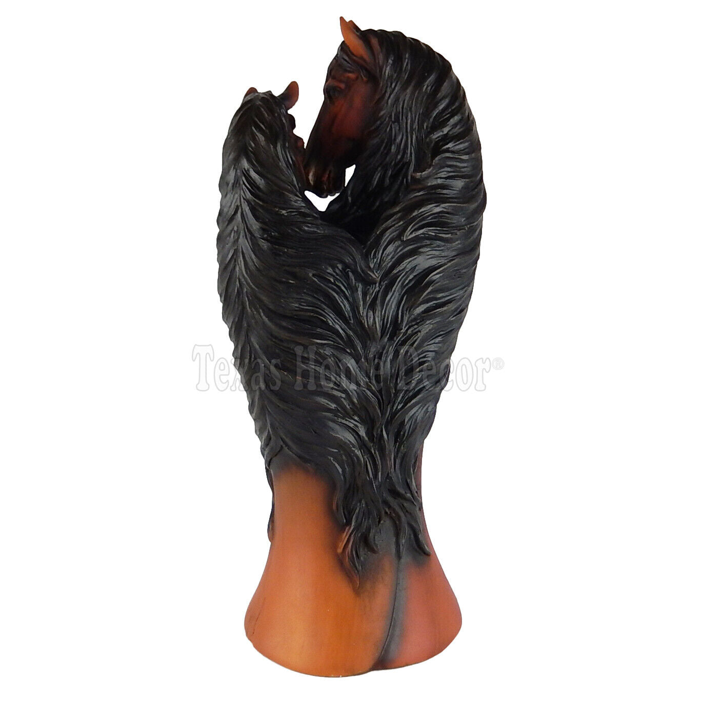 Horses Figurine Statue Plant Vase Western Decor Hand Painted Polyresin 12" Tall